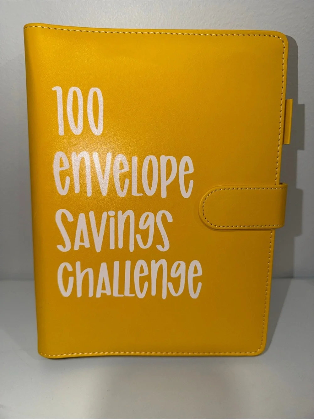 Faux Leather Gold White 100 Envelope Savings Challenge